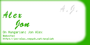 alex jon business card